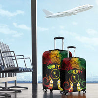 Personalised Chuuk Independence Day Luggage Cover Polynesian Tattoo and Plumeria Reggae Color LT03 - Polynesian Pride