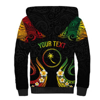 Personalised Chuuk Independence Day Sherpa Hoodie Polynesian Tattoo and Plumeria Reggae Color LT03 - Polynesian Pride