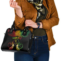 Personalised Chuuk Independence Day Shoulder Handbag Polynesian Tattoo and Plumeria Reggae Color