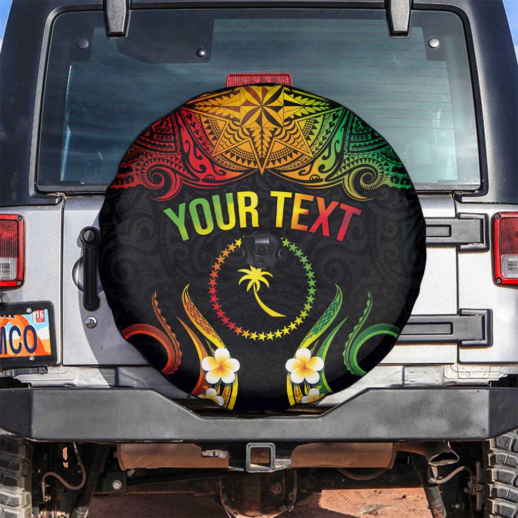 Personalised Chuuk Independence Day Spare Tire Cover Polynesian Tattoo and Plumeria Reggae Color LT03 Reggae - Polynesian Pride