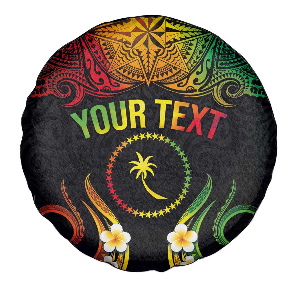 Personalised Chuuk Independence Day Spare Tire Cover Polynesian Tattoo and Plumeria Reggae Color LT03 - Polynesian Pride