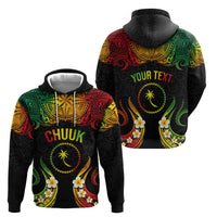Personalised Chuuk Independence Day Zip Hoodie Polynesian Tattoo and Plumeria Reggae Color LT03 - Polynesian Pride