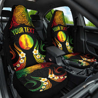 Personalised New Caledonia Independence Day Car Seat Cover Polynesian Tattoo and Plumeria Reggae Color LT03 One Size Reggae - Polynesian Pride