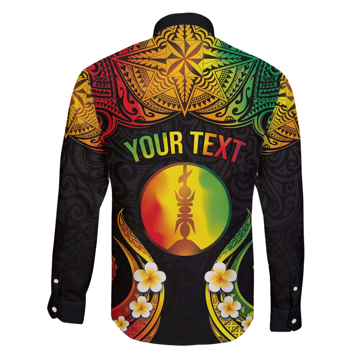 Personalised New Caledonia Independence Day Family Matching Puletasi and Hawaiian Shirt Polynesian Tattoo and Plumeria Reggae Color LT03 - Polynesian Pride