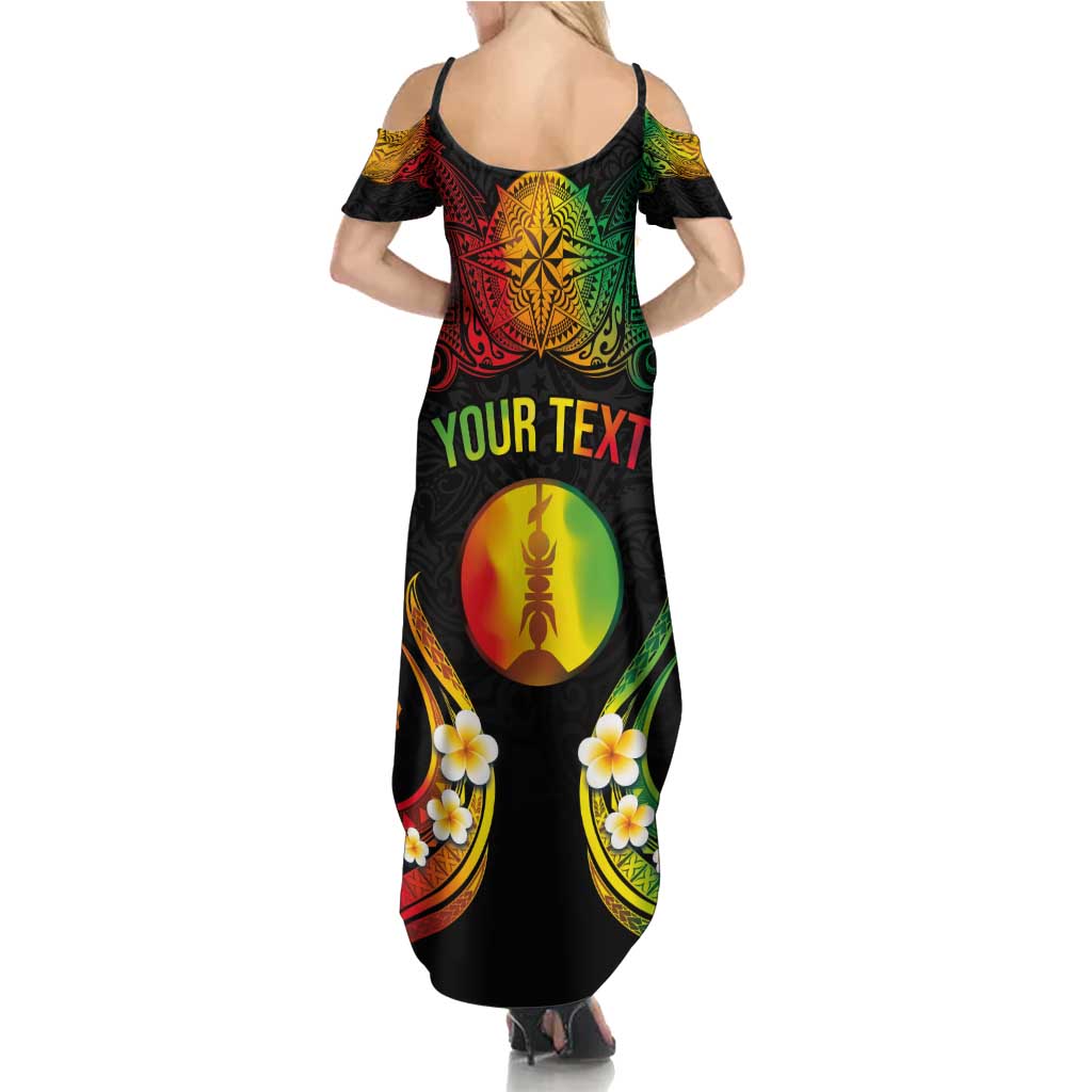 Personalised New Caledonia Independence Day Family Matching Summer Maxi Dress and Hawaiian Shirt Polynesian Tattoo and Plumeria Reggae Color LT03 - Polynesian Pride