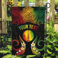 Personalised New Caledonia Independence Day Garden Flag Polynesian Tattoo and Plumeria Reggae Color LT03 Garden Flag Reggae - Polynesian Pride