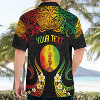 Personalised New Caledonia Independence Day Hawaiian Shirt Polynesian Tattoo and Plumeria Reggae Color LT03 - Polynesian Pride