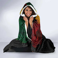 Personalised New Caledonia Independence Day Hooded Blanket Polynesian Tattoo and Plumeria Reggae Color LT03 - Polynesian Pride