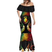Personalised New Caledonia Independence Day Mermaid Dress Polynesian Tattoo and Plumeria Reggae Color LT03 - Polynesian Pride