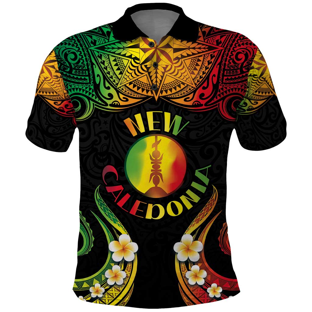 Personalised New Caledonia Independence Day Polo Shirt Polynesian Tattoo and Plumeria Reggae Color LT03 Reggae - Polynesian Pride