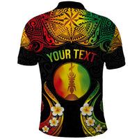 Personalised New Caledonia Independence Day Polo Shirt Polynesian Tattoo and Plumeria Reggae Color LT03 - Polynesian Pride