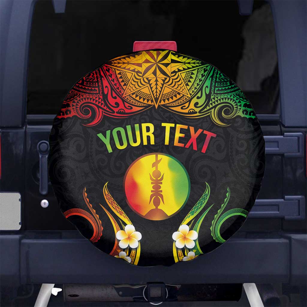 Personalised New Caledonia Independence Day Spare Tire Cover Polynesian Tattoo and Plumeria Reggae Color LT03 - Polynesian Pride