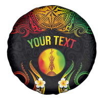 Personalised New Caledonia Independence Day Spare Tire Cover Polynesian Tattoo and Plumeria Reggae Color LT03 - Polynesian Pride