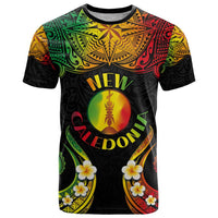 Personalised New Caledonia Independence Day T Shirt Polynesian Tattoo and Plumeria Reggae Color LT03 Reggae - Polynesian Pride