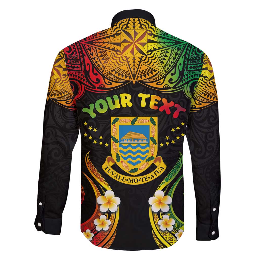 Personalised Tuvalu Independence Day Family Matching Summer Maxi Dress and Hawaiian Shirt Polynesian Tattoo and Plumeria Reggae Color LT03 - Polynesian Pride