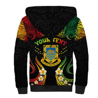 Personalised Tuvalu Independence Day Sherpa Hoodie Polynesian Tattoo and Plumeria Reggae Color LT03 - Polynesian Pride