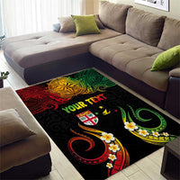 Personalised Malampa Fiji Day Area Rug Polynesian Tattoo and Plumeria Reggae Color LT03 - Polynesian Pride