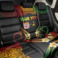Personalised Malampa Fiji Day Back Car Seat Cover Polynesian Tattoo and Plumeria Reggae Color LT03 - Polynesian Pride