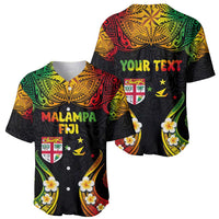 Personalised Malampa Fiji Day Baseball Jersey Polynesian Tattoo and Plumeria Reggae Color LT03 - Polynesian Pride