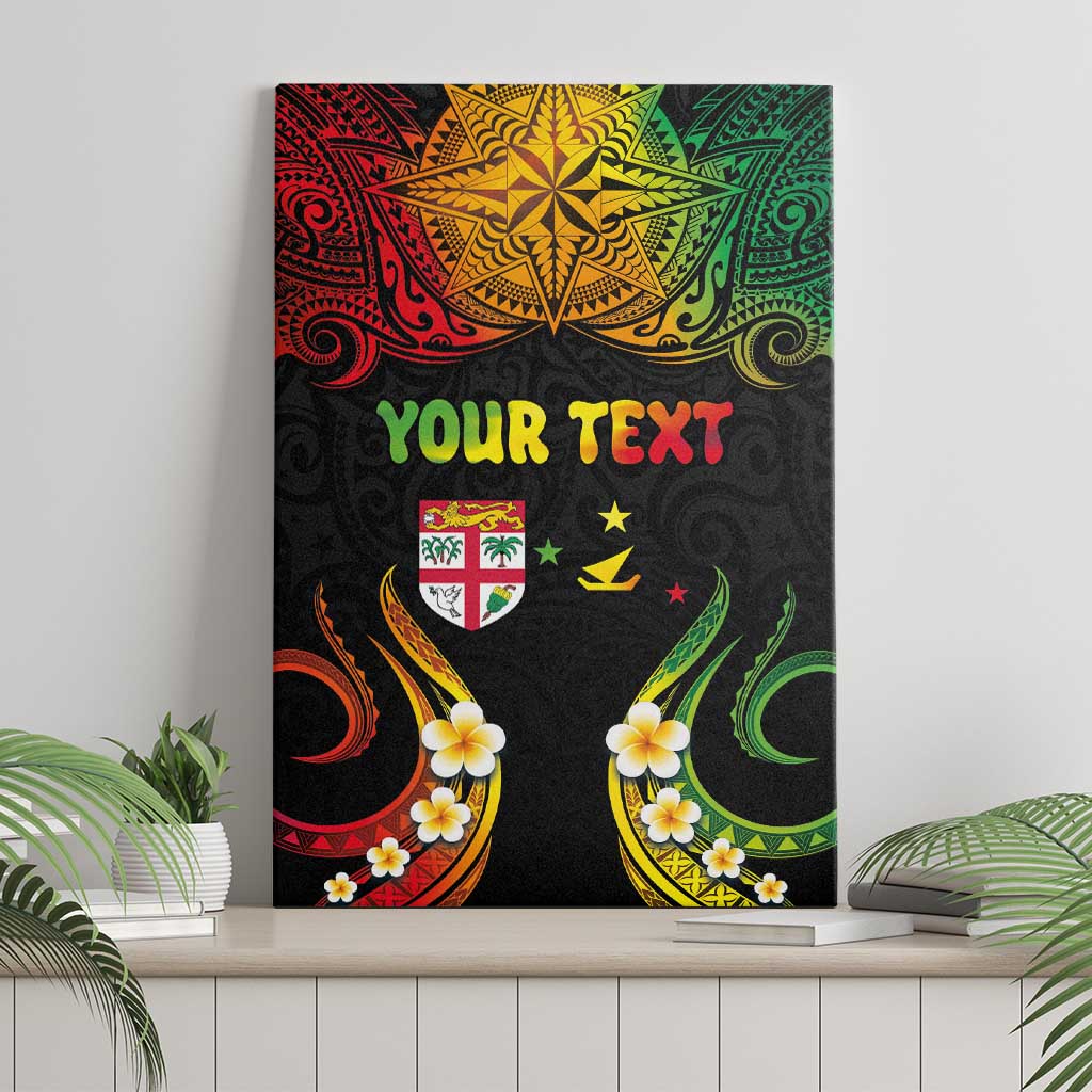 Personalised Malampa Fiji Day Canvas Wall Art Polynesian Tattoo and Plumeria Reggae Color LT03 - Polynesian Pride