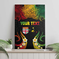 Personalised Malampa Fiji Day Canvas Wall Art Polynesian Tattoo and Plumeria Reggae Color LT03 - Polynesian Pride