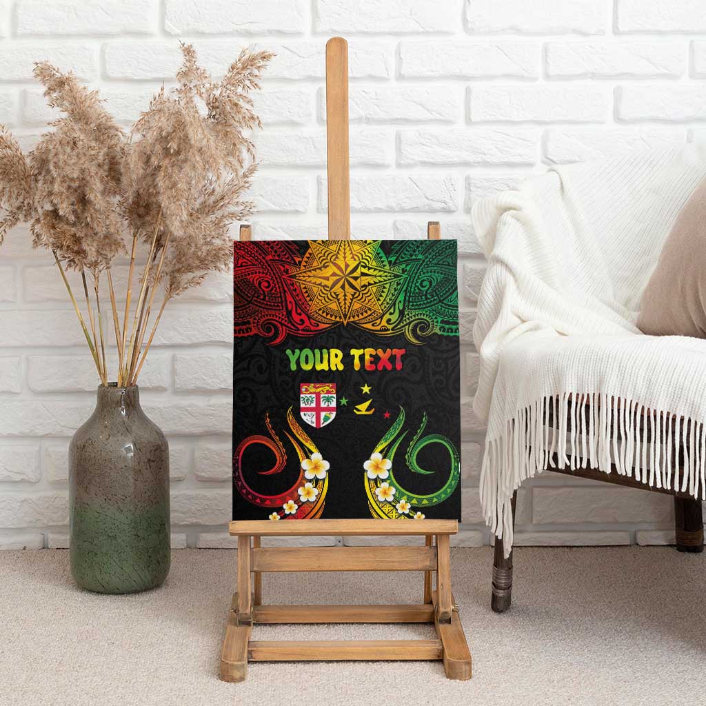 Personalised Malampa Fiji Day Canvas Wall Art Polynesian Tattoo and Plumeria Reggae Color LT03 - Polynesian Pride