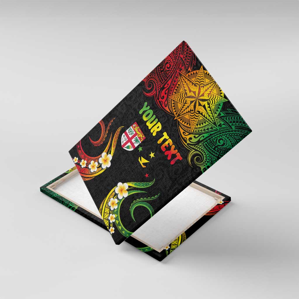 Personalised Malampa Fiji Day Canvas Wall Art Polynesian Tattoo and Plumeria Reggae Color LT03 With Frame Reggae - Polynesian Pride