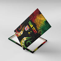 Personalised Malampa Fiji Day Canvas Wall Art Polynesian Tattoo and Plumeria Reggae Color LT03 With Frame Reggae - Polynesian Pride