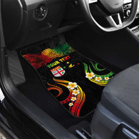 Personalised Malampa Fiji Day Car Mats Polynesian Tattoo and Plumeria Reggae Color LT03 - Polynesian Pride