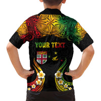 Personalised Malampa Fiji Day Family Matching Short Sleeve Bodycon Dress and Hawaiian Shirt Polynesian Tattoo and Plumeria Reggae Color LT03 - Polynesian Pride