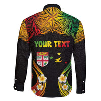 Personalised Malampa Fiji Day Family Matching Summer Maxi Dress and Hawaiian Shirt Polynesian Tattoo and Plumeria Reggae Color LT03 - Polynesian Pride