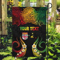 Personalised Malampa Fiji Day Garden Flag Polynesian Tattoo and Plumeria Reggae Color LT03 Garden Flag Reggae - Polynesian Pride