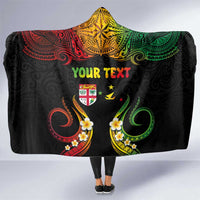 Personalised Malampa Fiji Day Hooded Blanket Polynesian Tattoo and Plumeria Reggae Color LT03 One Size Reggae - Polynesian Pride