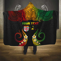 Personalised Malampa Fiji Day Hooded Blanket Polynesian Tattoo and Plumeria Reggae Color LT03 - Polynesian Pride