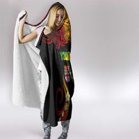 Personalised Malampa Fiji Day Hooded Blanket Polynesian Tattoo and Plumeria Reggae Color LT03 - Polynesian Pride