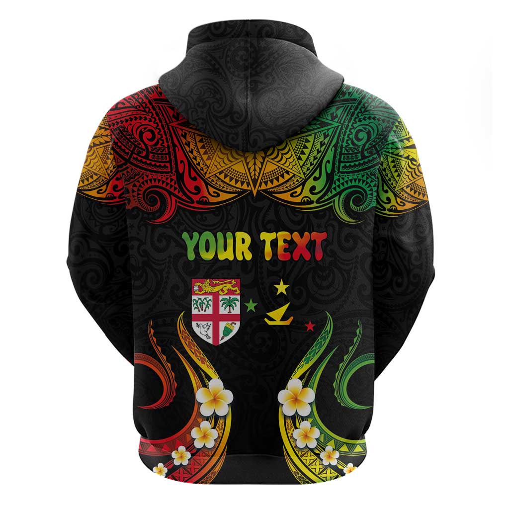 Personalised Malampa Fiji Day Hoodie Polynesian Tattoo and Plumeria Reggae Color LT03 - Polynesian Pride