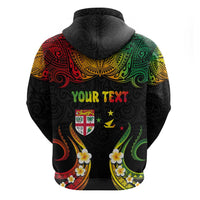 Personalised Malampa Fiji Day Hoodie Polynesian Tattoo and Plumeria Reggae Color LT03 - Polynesian Pride