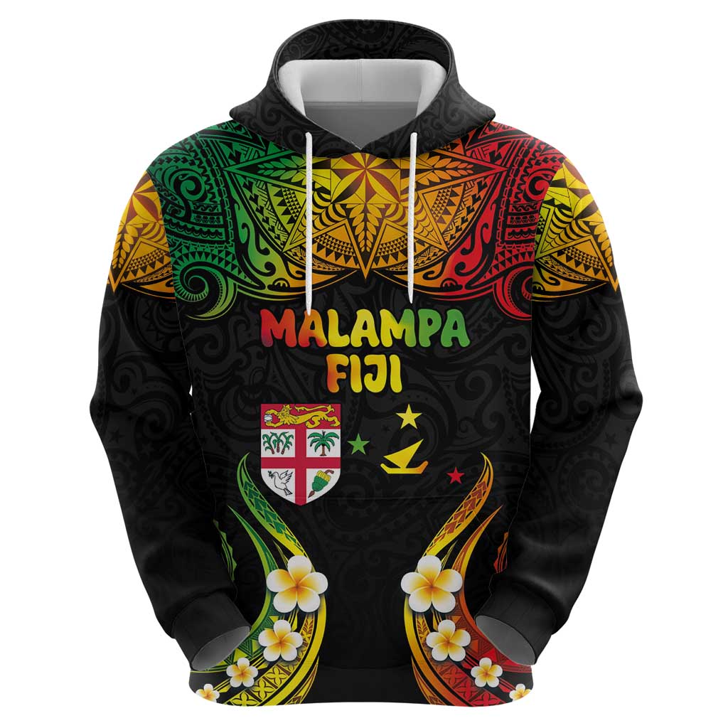 Personalised Malampa Fiji Day Hoodie Polynesian Tattoo and Plumeria Reggae Color LT03 - Polynesian Pride
