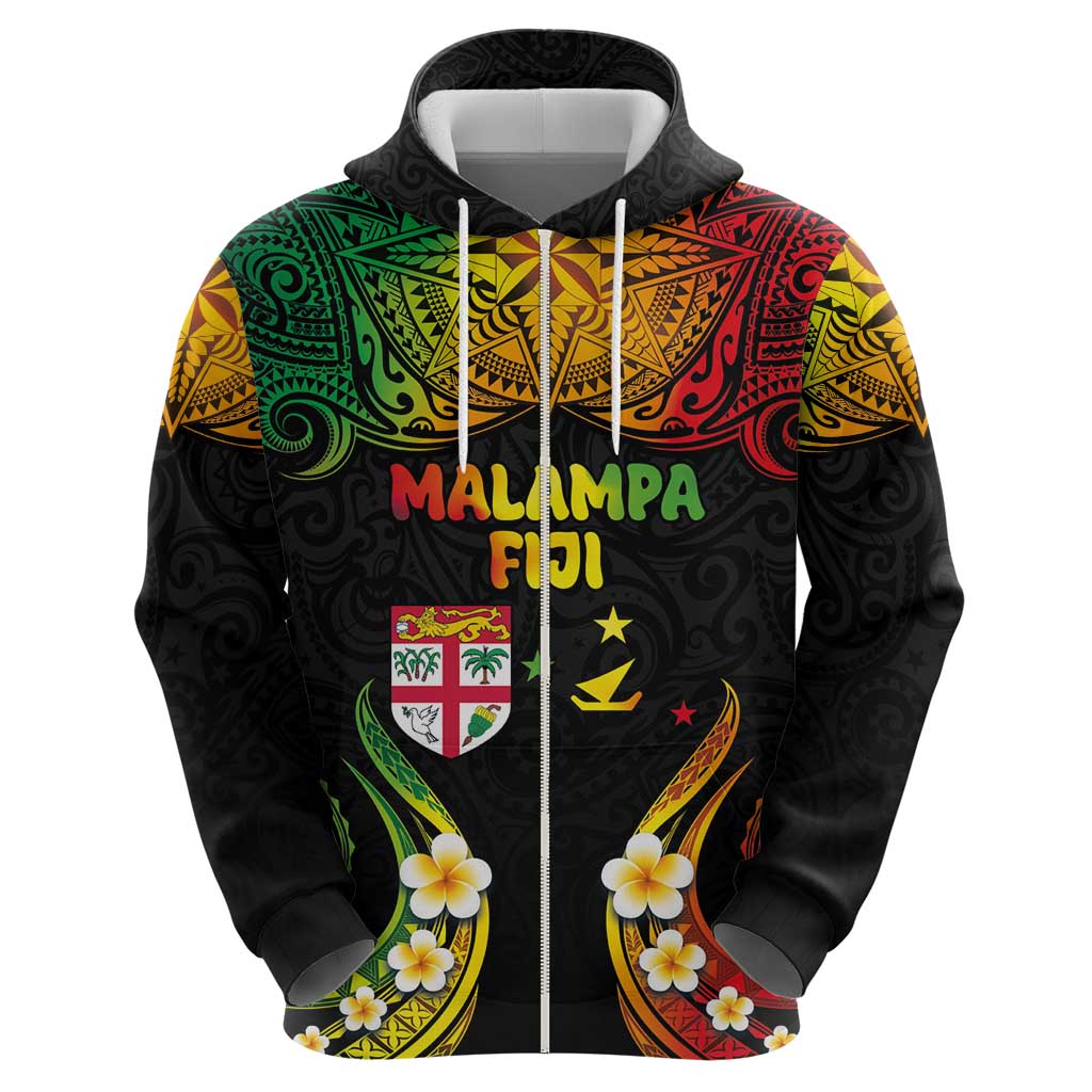 Personalised Malampa Fiji Day Hoodie Polynesian Tattoo and Plumeria Reggae Color LT03 - Polynesian Pride
