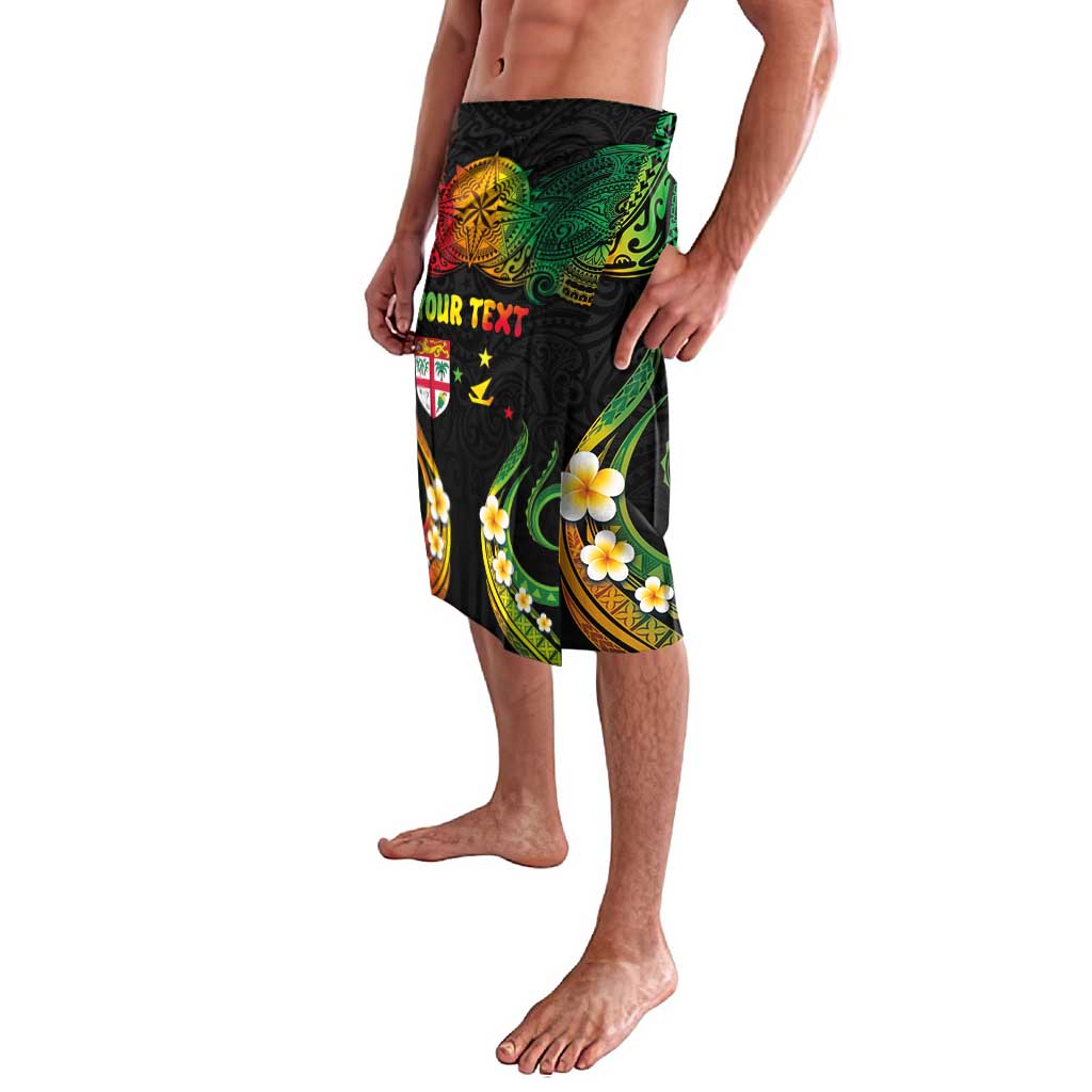 Personalised Malampa Fiji Day Lavalava Polynesian Tattoo and Plumeria Reggae Color LT03 - Polynesian Pride