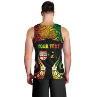 Personalised Malampa Fiji Day Men Tank Top Polynesian Tattoo and Plumeria Reggae Color LT03 - Polynesian Pride
