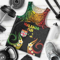 Personalised Malampa Fiji Day Men Tank Top Polynesian Tattoo and Plumeria Reggae Color LT03 - Polynesian Pride