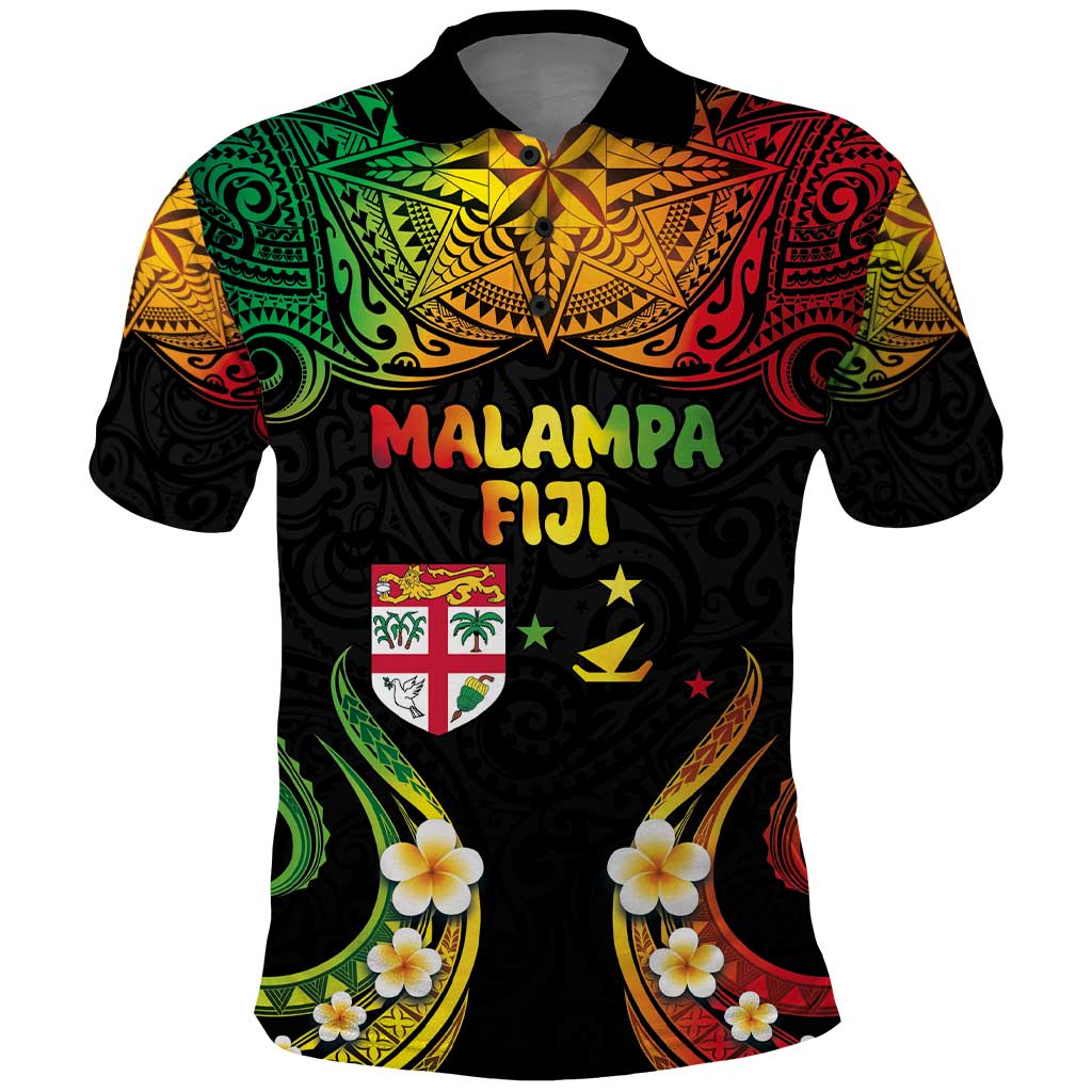 Personalised Malampa Fiji Day Polo Shirt Polynesian Tattoo and Plumeria Reggae Color LT03 Reggae - Polynesian Pride