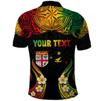 Personalised Malampa Fiji Day Polo Shirt Polynesian Tattoo and Plumeria Reggae Color LT03 - Polynesian Pride