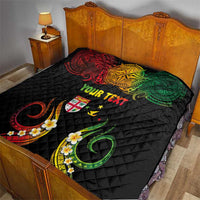 Personalised Malampa Fiji Day Quilt Polynesian Tattoo and Plumeria Reggae Color LT03 - Polynesian Pride
