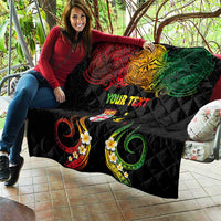 Personalised Malampa Fiji Day Quilt Polynesian Tattoo and Plumeria Reggae Color LT03 - Polynesian Pride