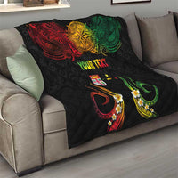 Personalised Malampa Fiji Day Quilt Polynesian Tattoo and Plumeria Reggae Color LT03 - Polynesian Pride