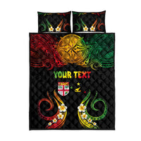 Personalised Malampa Fiji Day Quilt Bed Set Polynesian Tattoo and Plumeria Reggae Color LT03 - Polynesian Pride