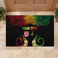 Personalised Malampa Fiji Day Rubber Doormat Polynesian Tattoo and Plumeria Reggae Color LT03 Reggae - Polynesian Pride