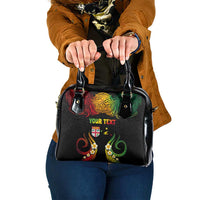 Personalised Malampa Fiji Day Shoulder Handbag Polynesian Tattoo and Plumeria Reggae Color LT03 One Size Reggae - Polynesian Pride